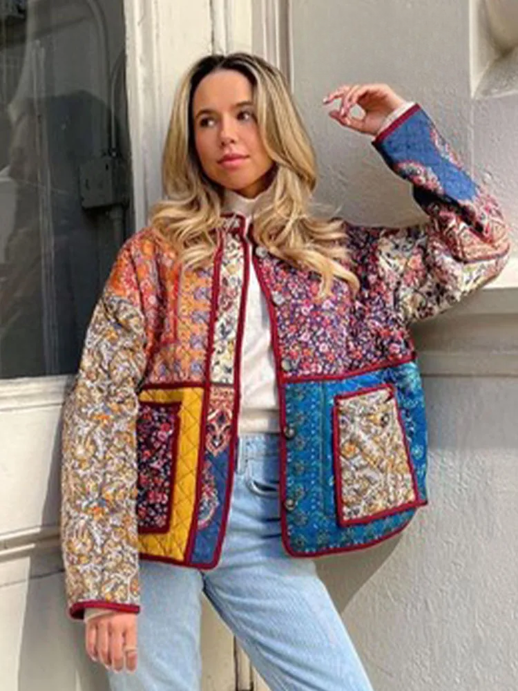 Kvinnors Överdimensionerad Blazer Blommönster Polyester 2