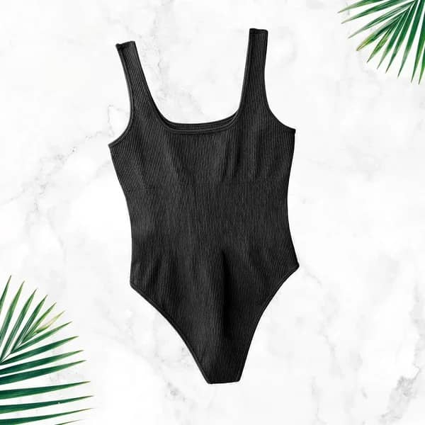 Dam Bodysuit Trendig Design Polyester med Justerbara Axelband-2
