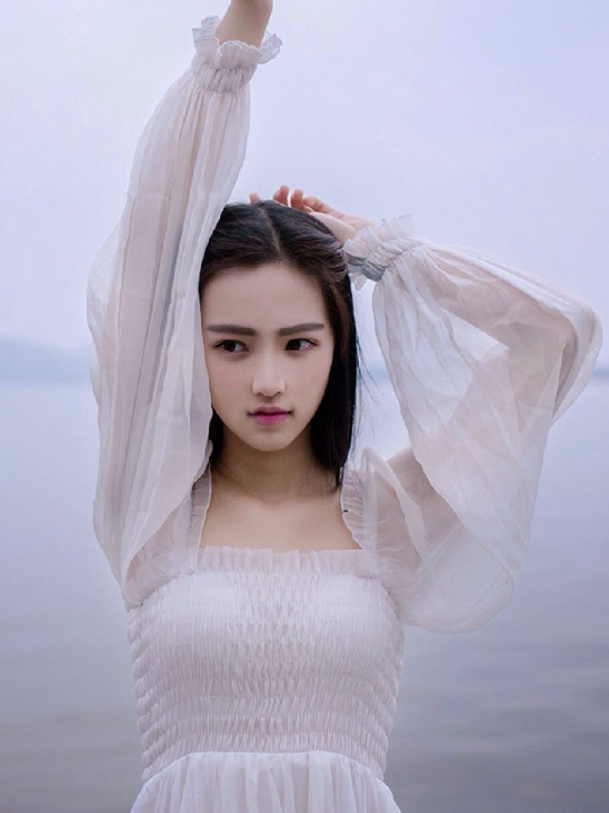 Kvinna Midi Klänning Fyrkantig Halsringning Chiffong A-Linjeformad-6