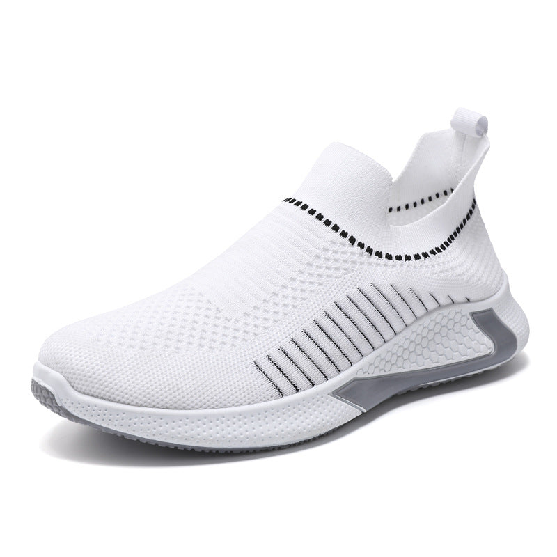 Herrens Sportiga Sneakers Slip-On Stickat Övre Material-4