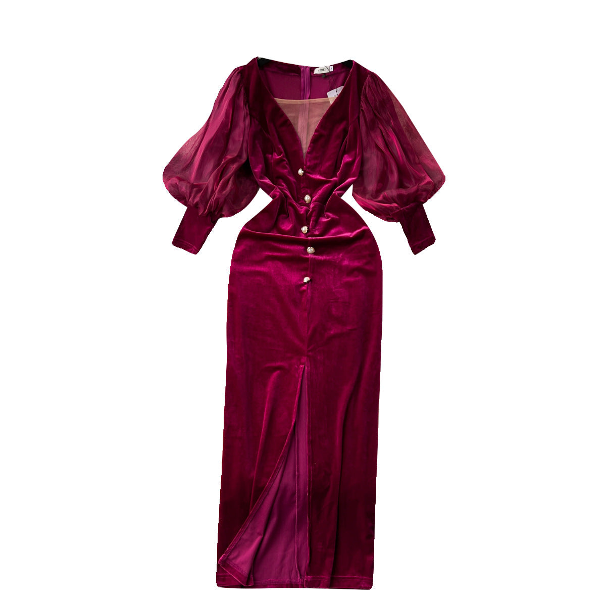 Maxi Klänning Dam Retro Stil Polyester Ärmlös Elegant 5