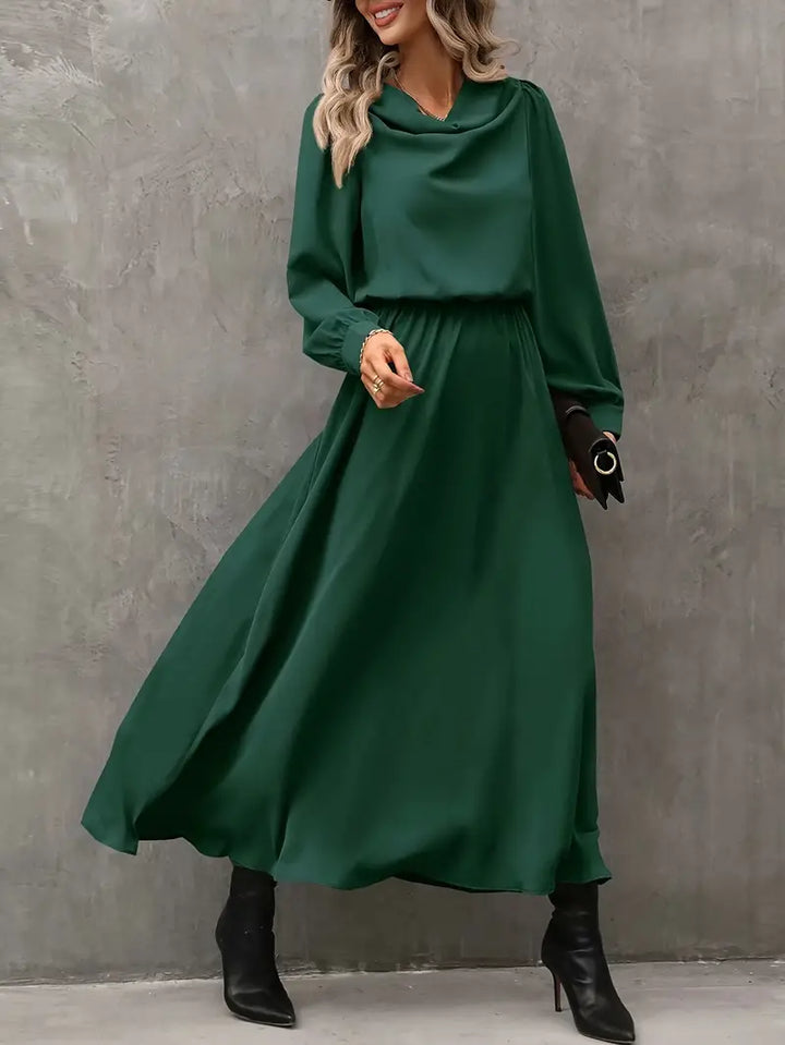 Variant image for Dam Vinterklänning Långärmad Polyester Enkel och Snygg-13