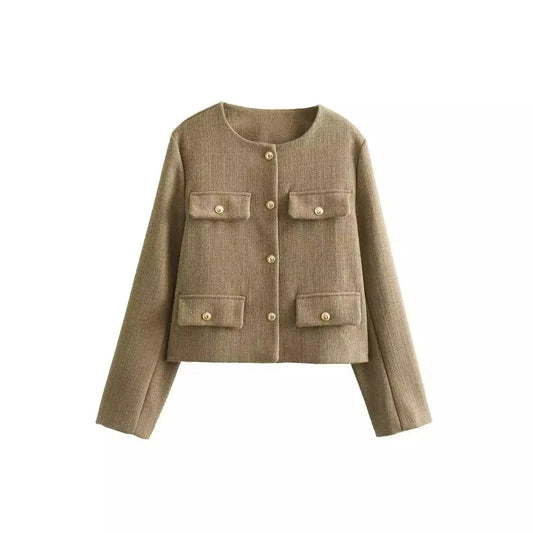 Kvinnors Blazer Modern Design Polyester Knappstängning 1