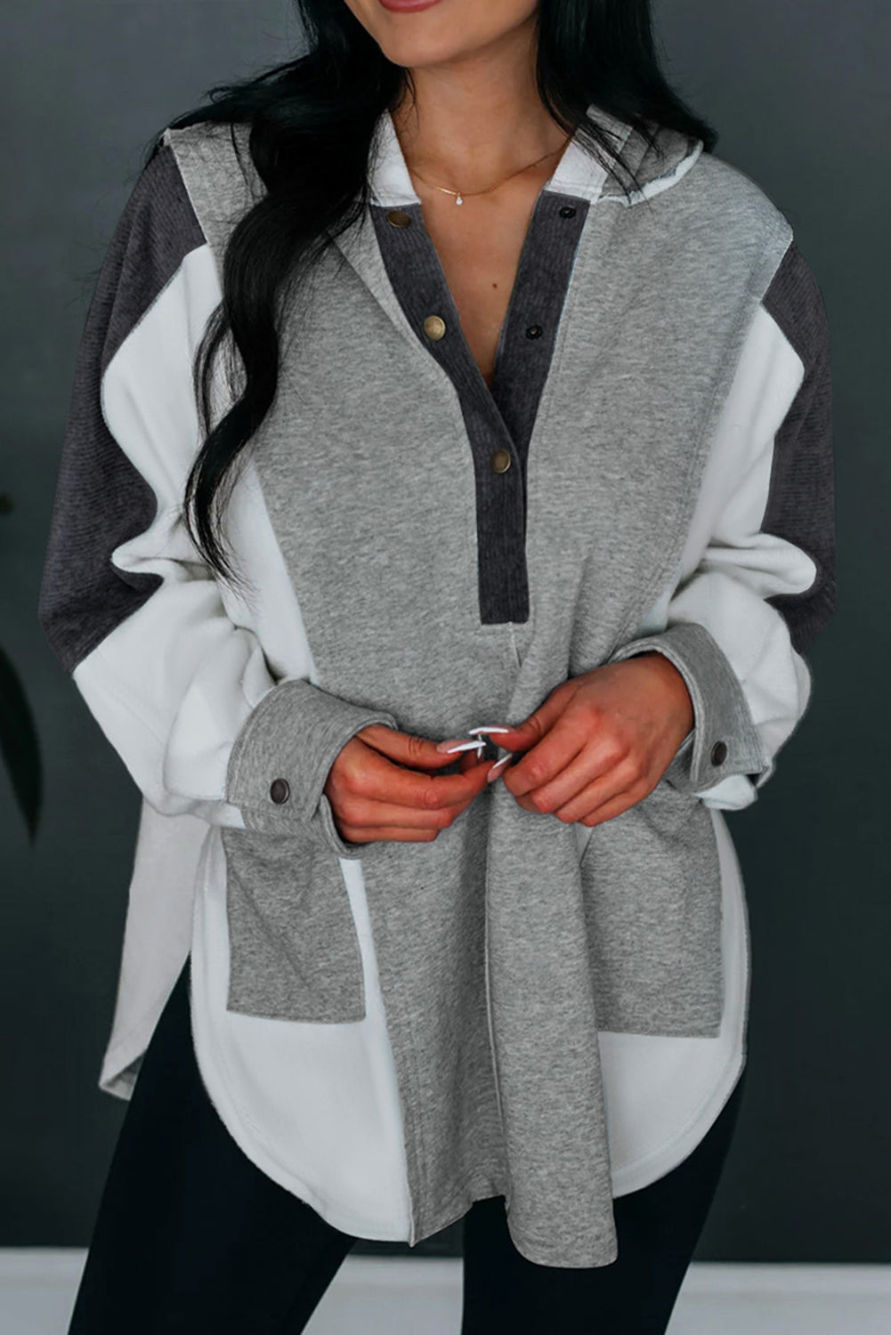Dam Hoodie Avslappnad 100% Bomull-2