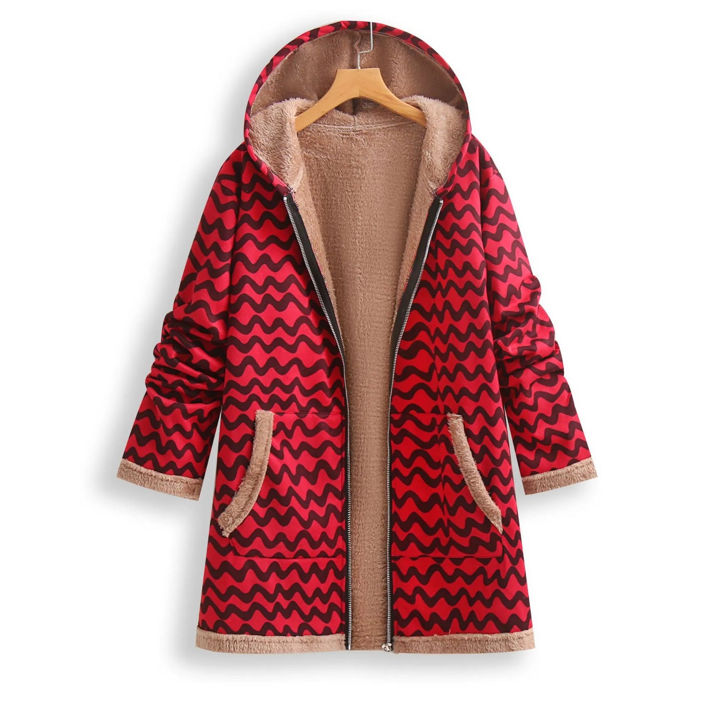 Dam Huvjacka Fleecefodrad Polyester Modern Stil-2