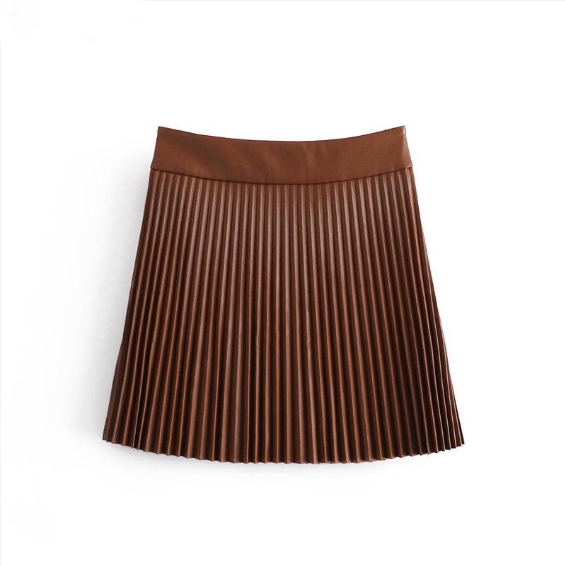 Kvinnors Minikjol Rynkad Polyester med Dekorativa Knappar 5