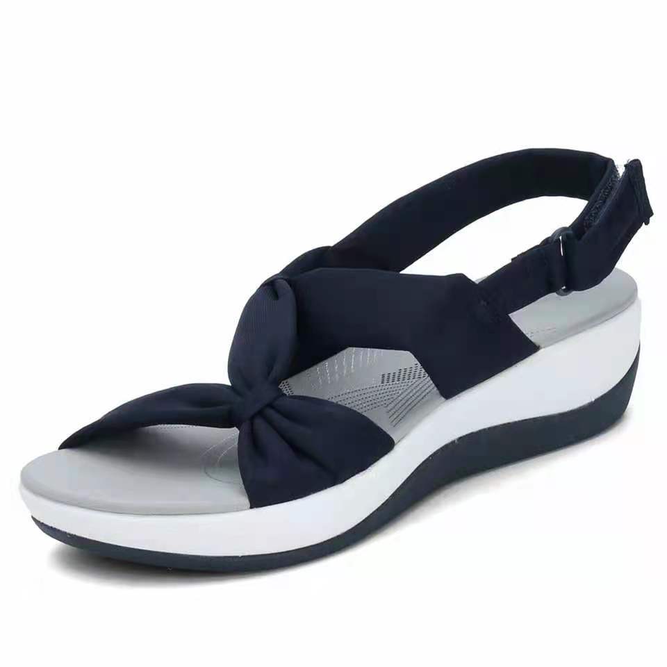 Dam Sommarkomfortsandaler Fiskmunnsdesign Tyg-3