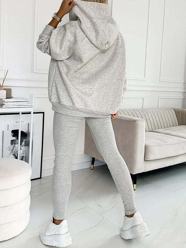 Dam Sportig Uppsättning Oversized Topp 100% Bomull-2