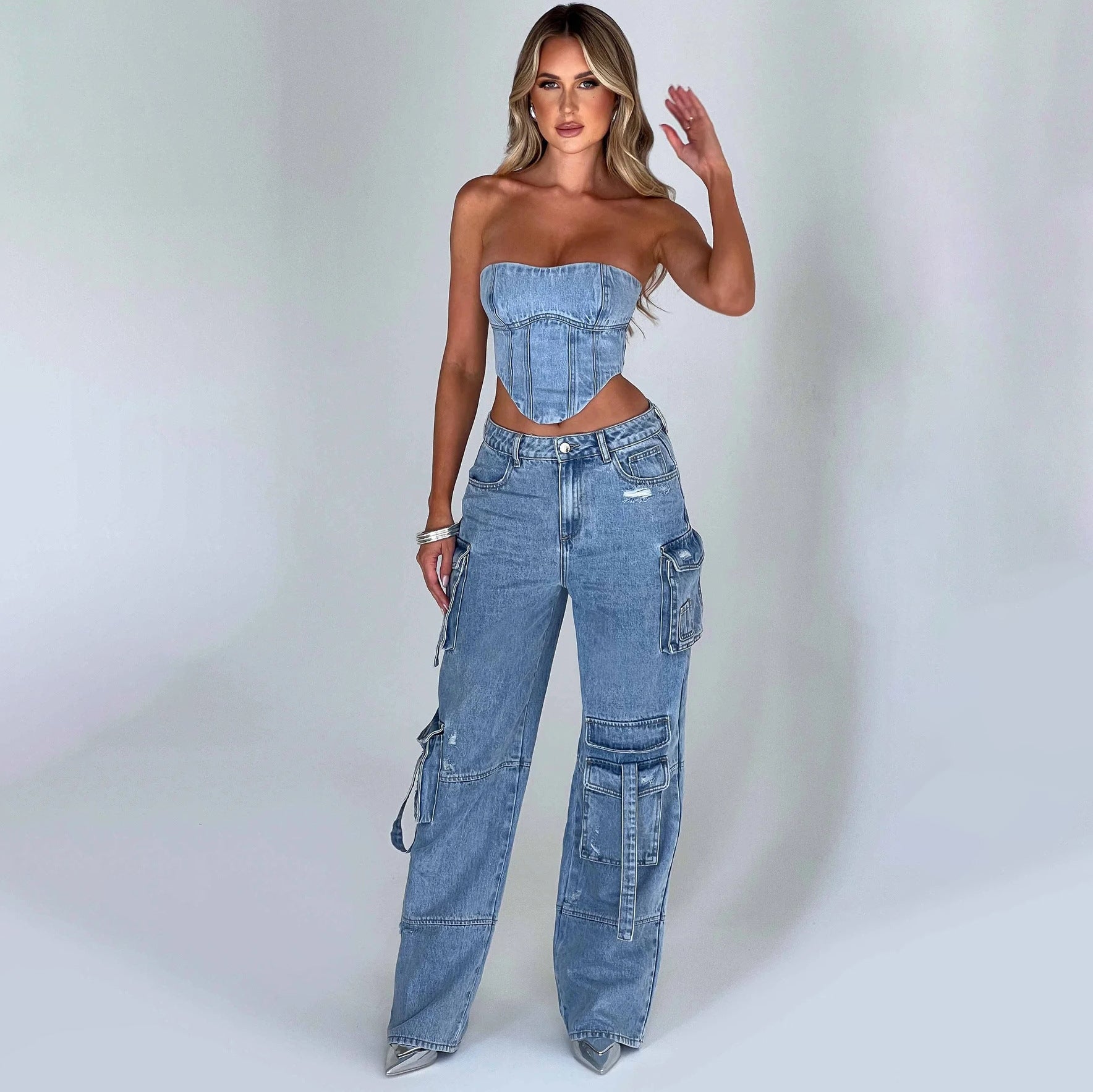 Snygga Byxor Dam Bred Ben Denim-5