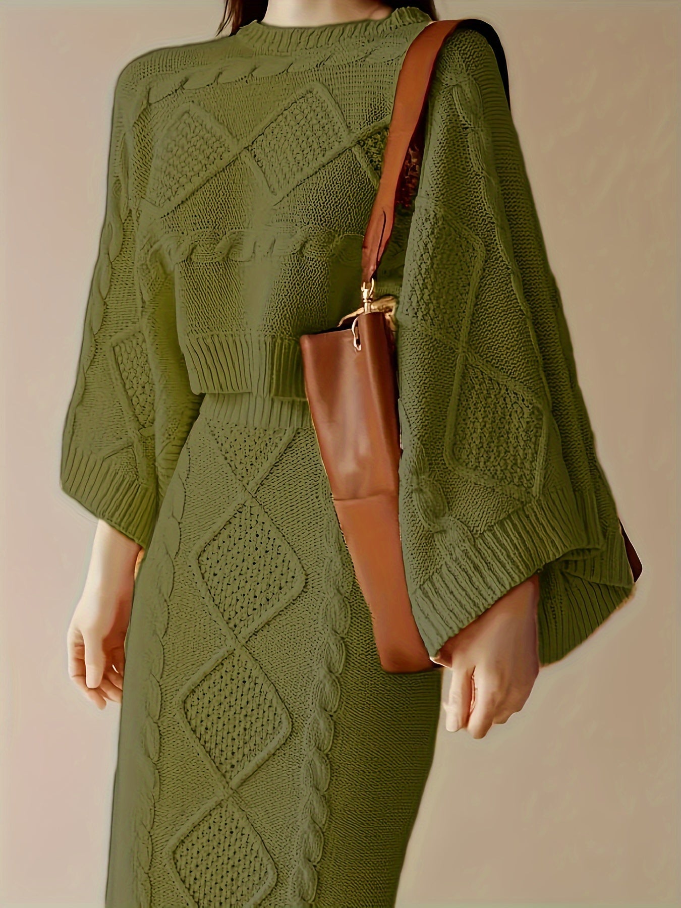 Variant image for Dam Tröja Tvådelad Hög Krage Lång Ärmar Högkvalitativt Tyg-19