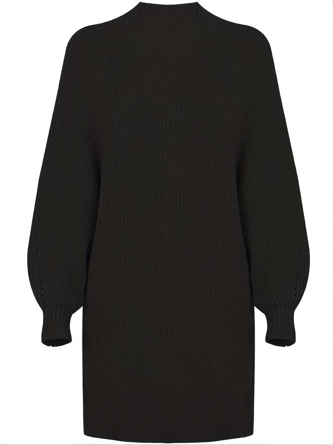 Kvinnors Turtleneck Tröja Stort Format Mjuk Bomull-4