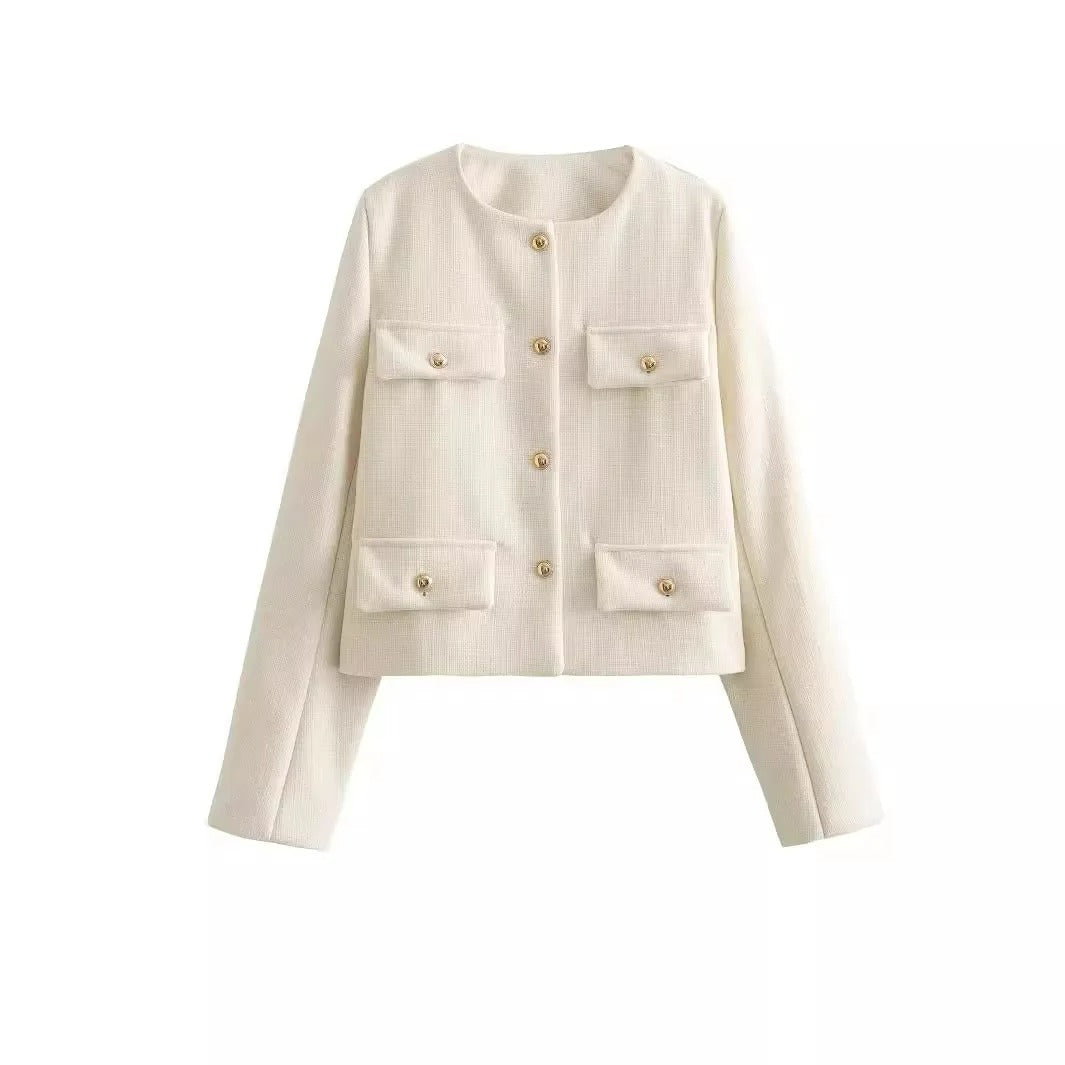 Kvinnors Blazer Modern Design Polyester Knappstängning 5