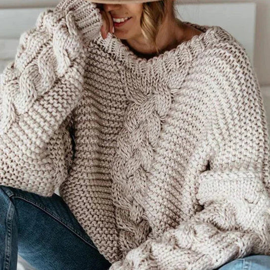 Kvinno Ulltröja Vinter Mysig Design Högkvalitativ Ull-1