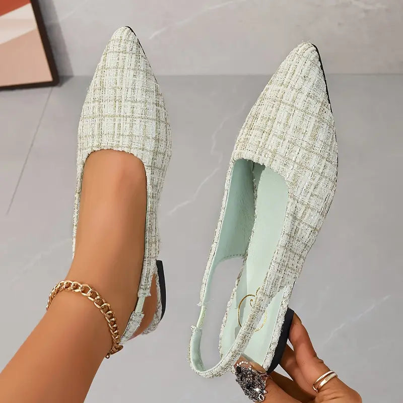 Dam Slingback Skor Spetsig Tå Syntetiskt Material-3