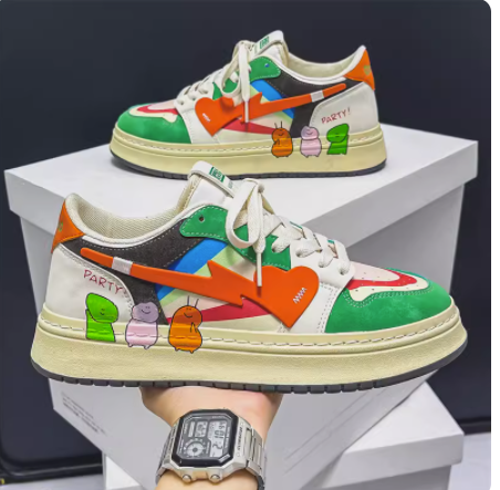 Herrskor Sneakers Snörning Ekosläder Komfortabel Design-2