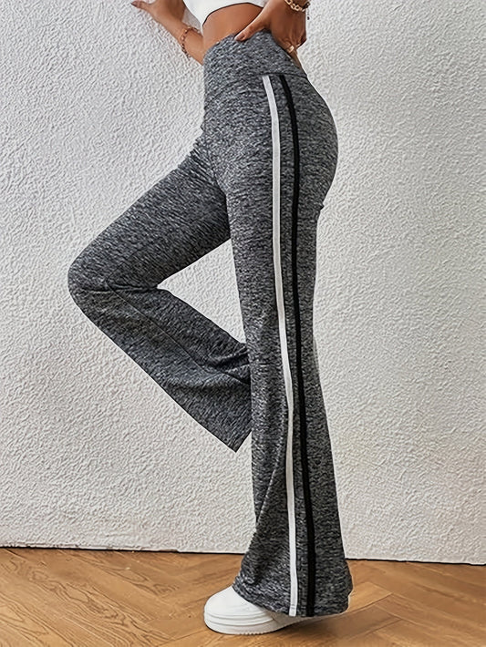 Höga Byxor Dam Randiga Polyester Med SkrÀddarsydd Passform-1