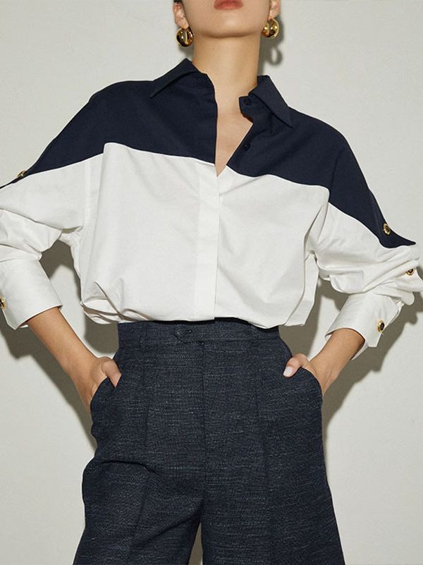 Herr Cardigan Jacka Långärmad Stickad Bomull Kontrastfärger-2