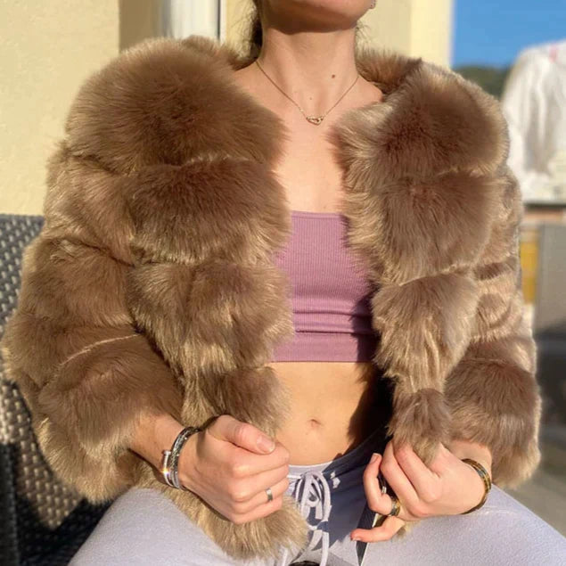 Damjacka Bubblande Syntetisk Päls för Elegant Look-4