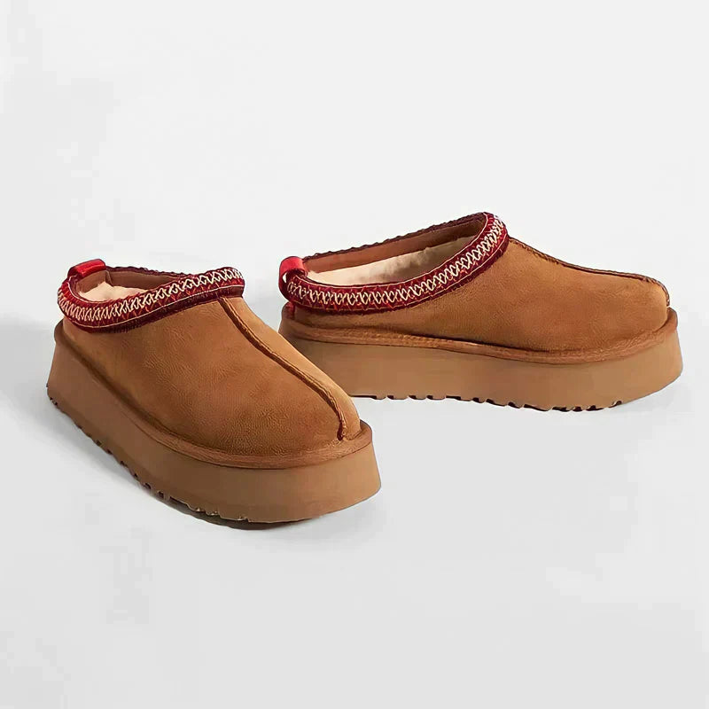 Dam Vinterskor Plysch Enkel Åtdragning för Vinterkomfort-5