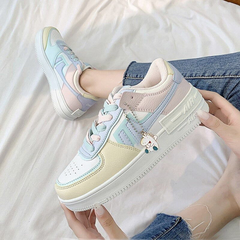 Kvinnors Sneakers Trendig Design Lätt Andningsbart Material-3
