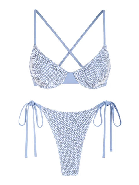 Trendig Bikini för Dam i Nylon och Spandex â BekvĂ€m Passform och Flera Storlekar, Perfekt för Strand och Pool 1