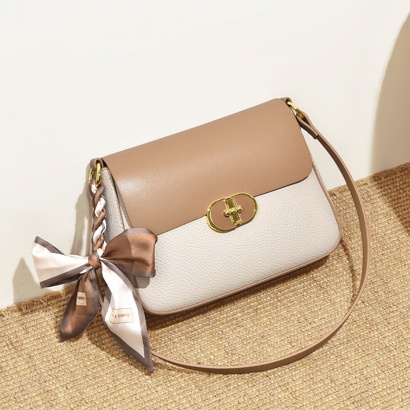 Dam Axelväska Veganskt Läder Justerbara Remmar Rymlig Inredning-5