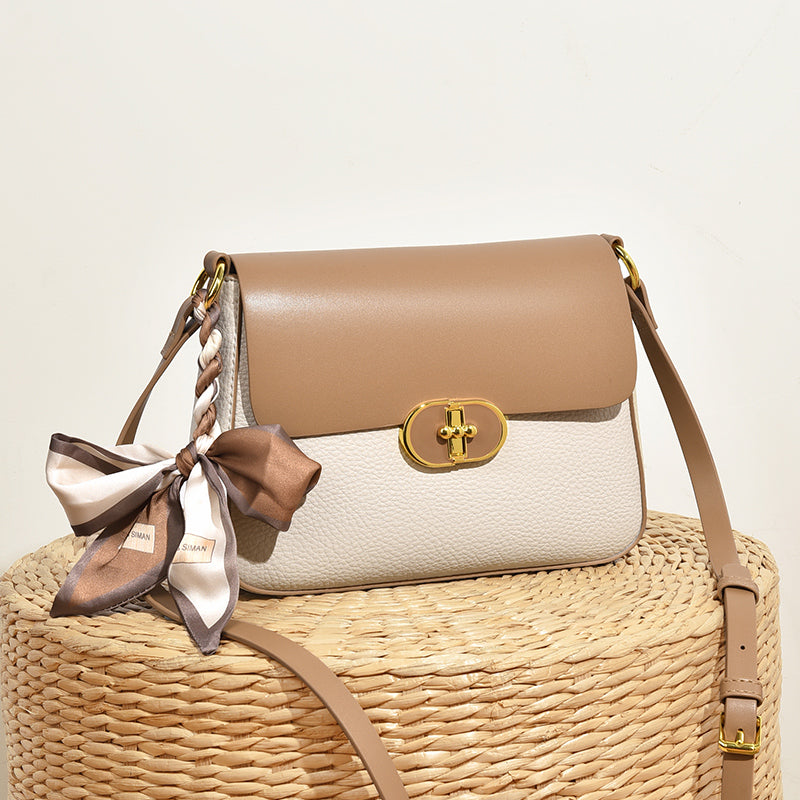 Dam Axelväska Veganskt Läder Justerbara Remmar Rymlig Inredning-2