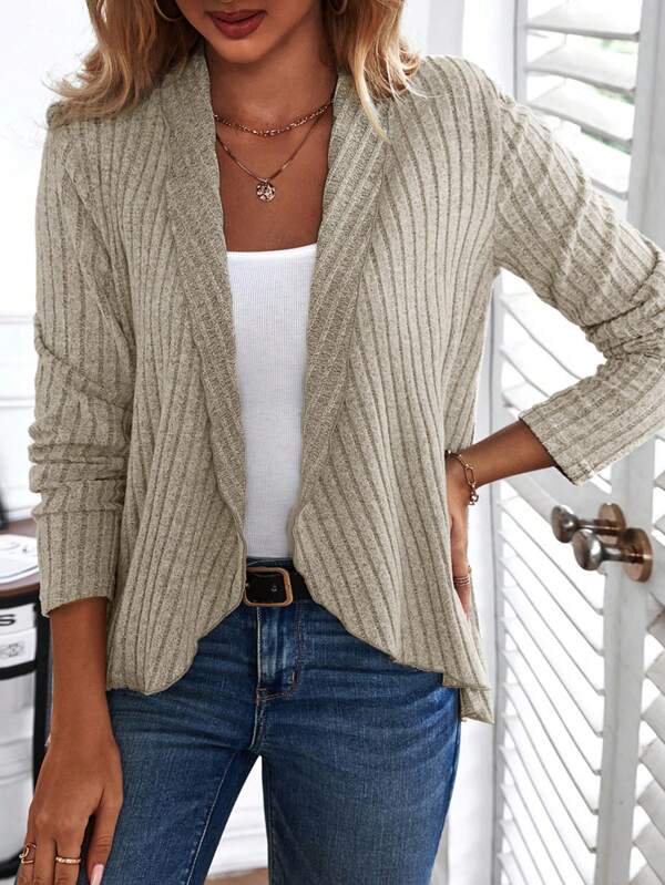 Dam Skjorta Långärmad Monokrom Design Högkvalitativt Tyg-2