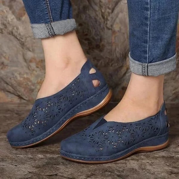Dam Sneakers Snörskor Syntetiskt Läder Flexibel Sula-6