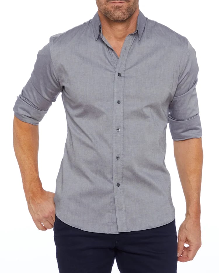 Herrskjorta Royal Oxford Dragkedja Strukturerad 97% Bomull 3% Elastan 6