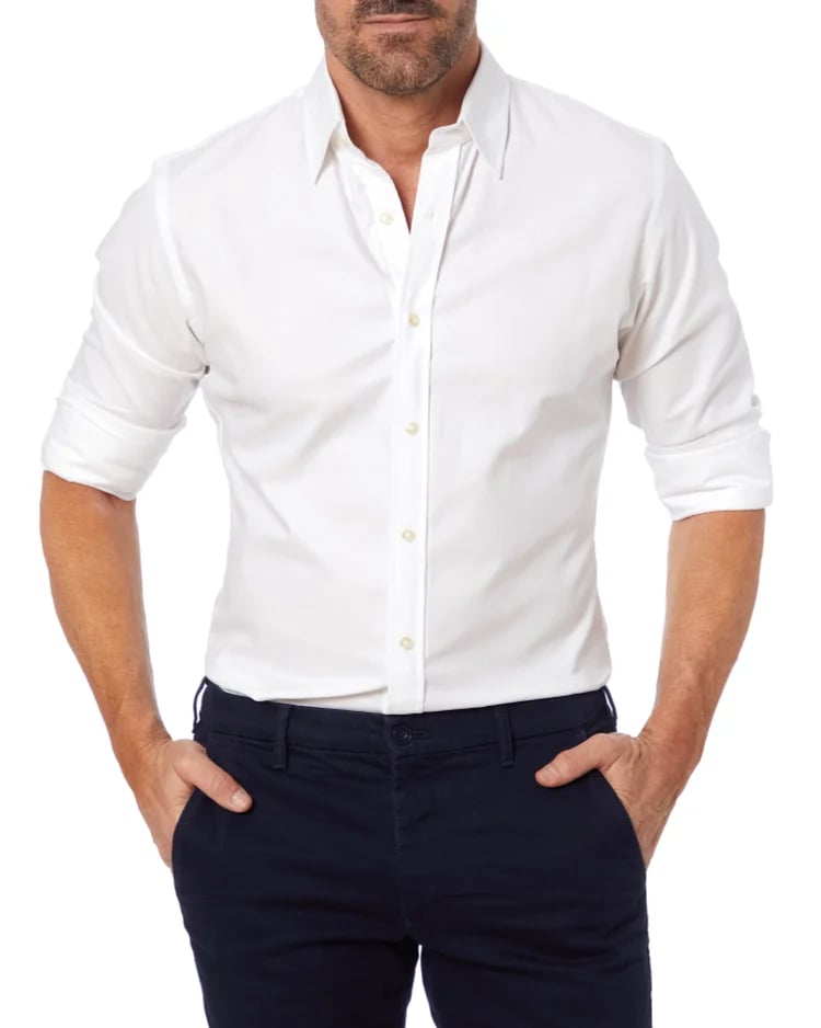 Herrskjorta Royal Oxford Dragkedja Strukturerad 97% Bomull 3% Elastan 9
