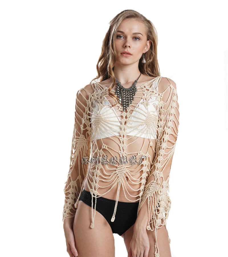 Dam Bikini Handcrocheted Hålmönster Akryl-2