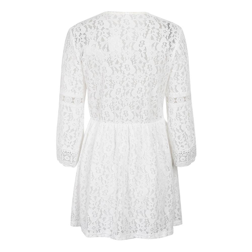 Kort Klänning Dam Spets Tidlös Elegant Design-4