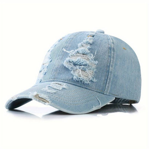 Damhatt Justerbar Sliten Denim-1