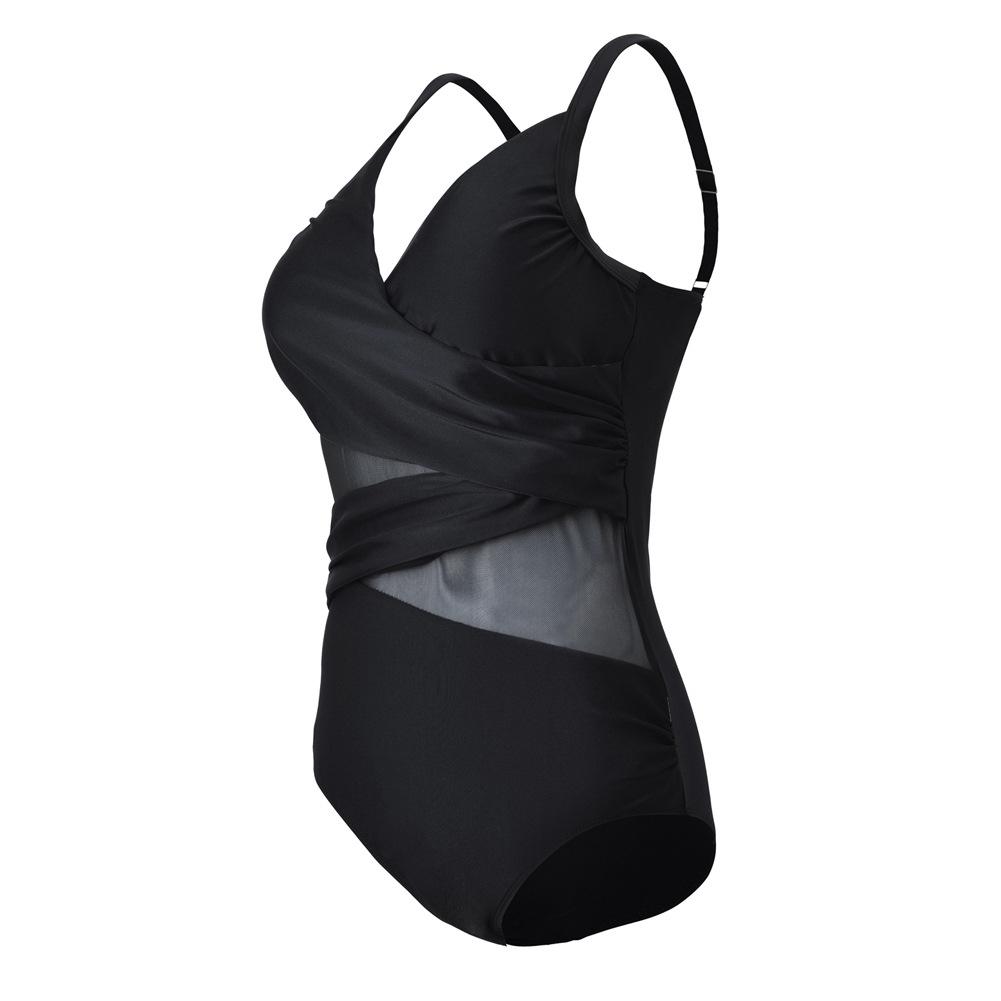 Dam Monokini Baddräkt Enfärgad Plusstorlek Spandex-2