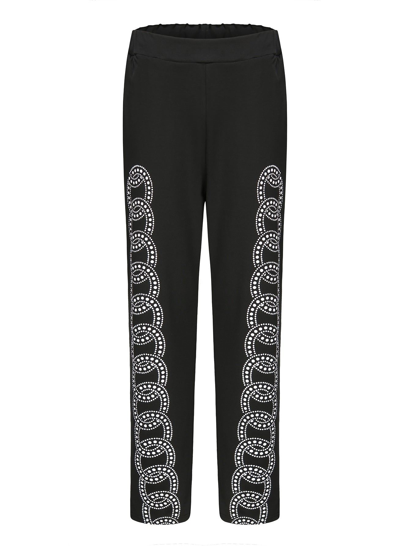 Tvådelat Set Dam Långärmad Top och Byxor i Polyester med Färgblockade Ärmar 5