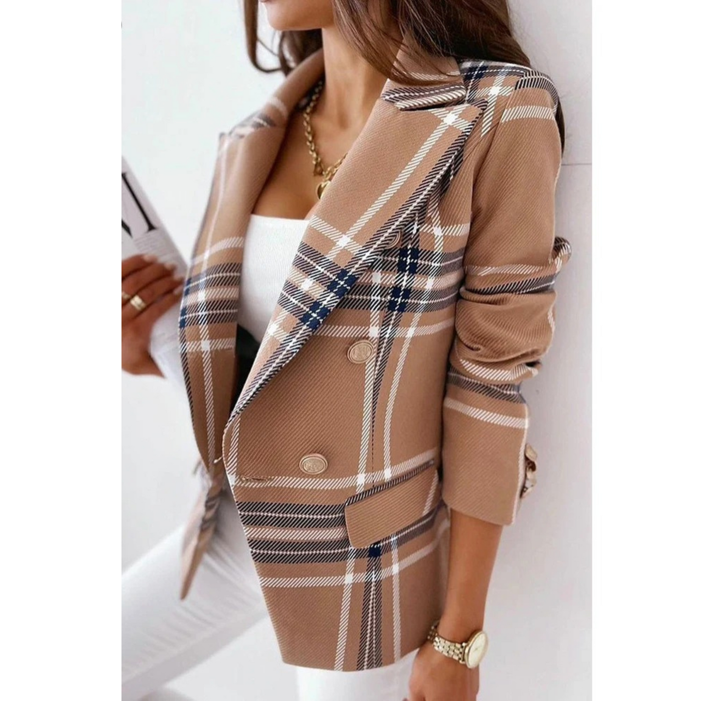 Variant image for Dam Blazer Reversibel Krage Högkvalitativ Polyester Elegant Snitt-37