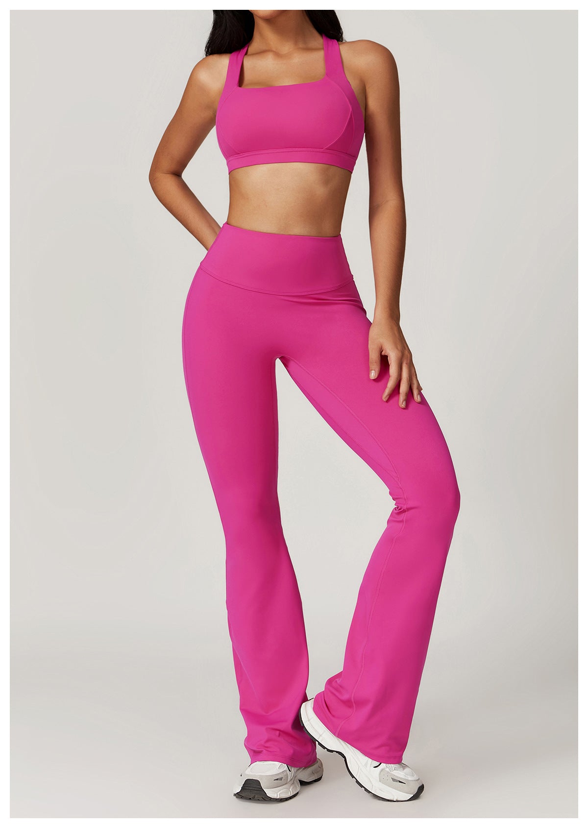 Dam Yogabyxor Hög Midja Flare Stretch Nylon-2