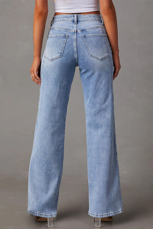 Dam Raka Ben Jeans Splice Bomull Polyester-3