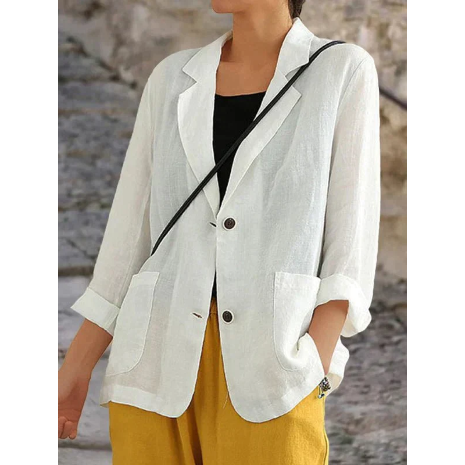 Variant image for Dam Blazer Klassisk Linne Elegant Passform-13