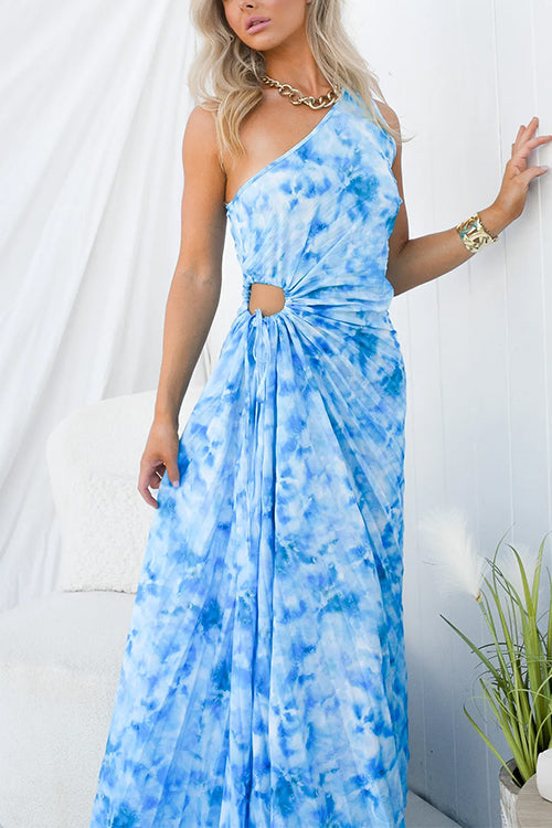 Maxiklänning Dam Plisserad Swingkjol Bomull Polyester-5