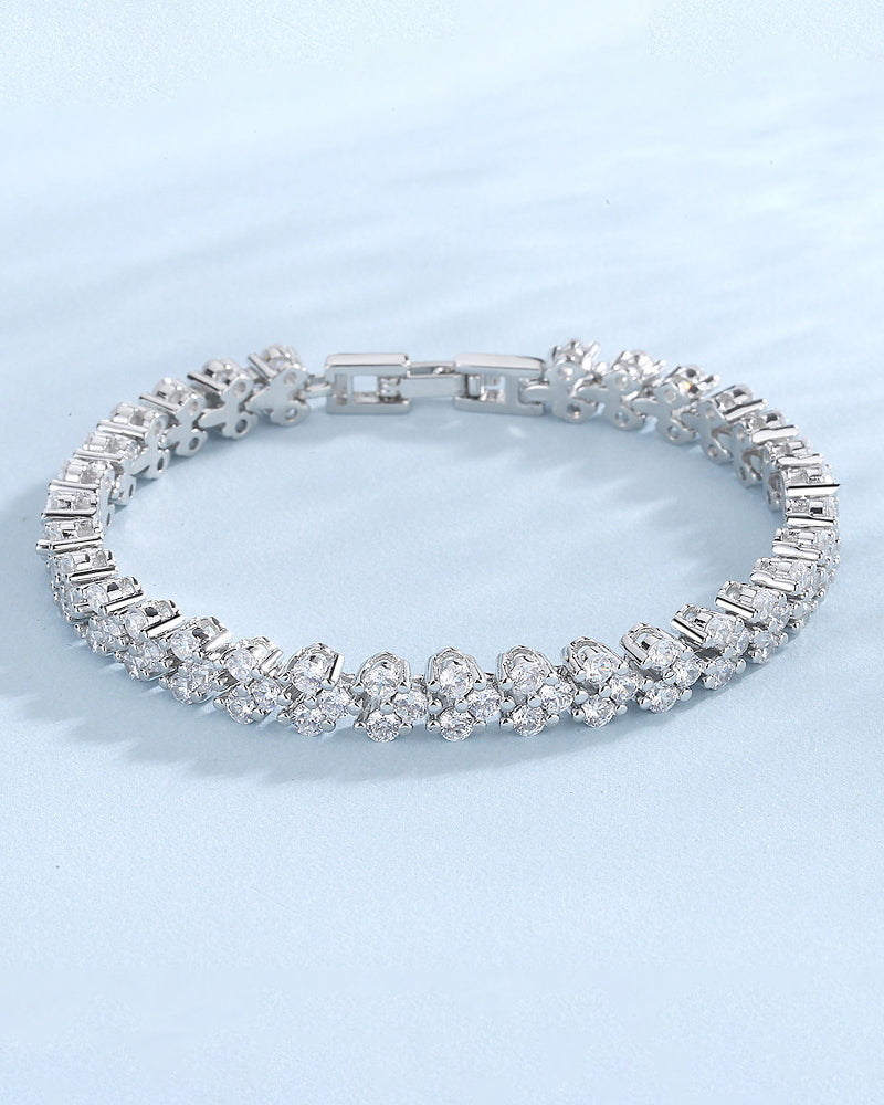 Variant image for Kvinnors Tennisarmband Silver med Hjärt-Zirkoniumstenar Elegant Design-2