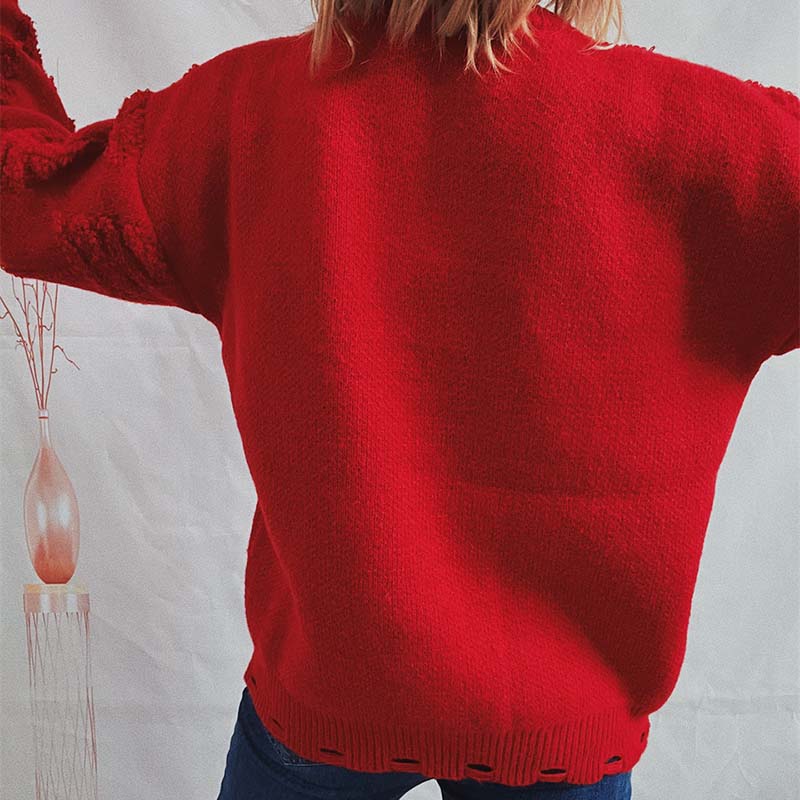 Dam Tröja Långärmad Cirkulär Design i Blandat Tyg-6