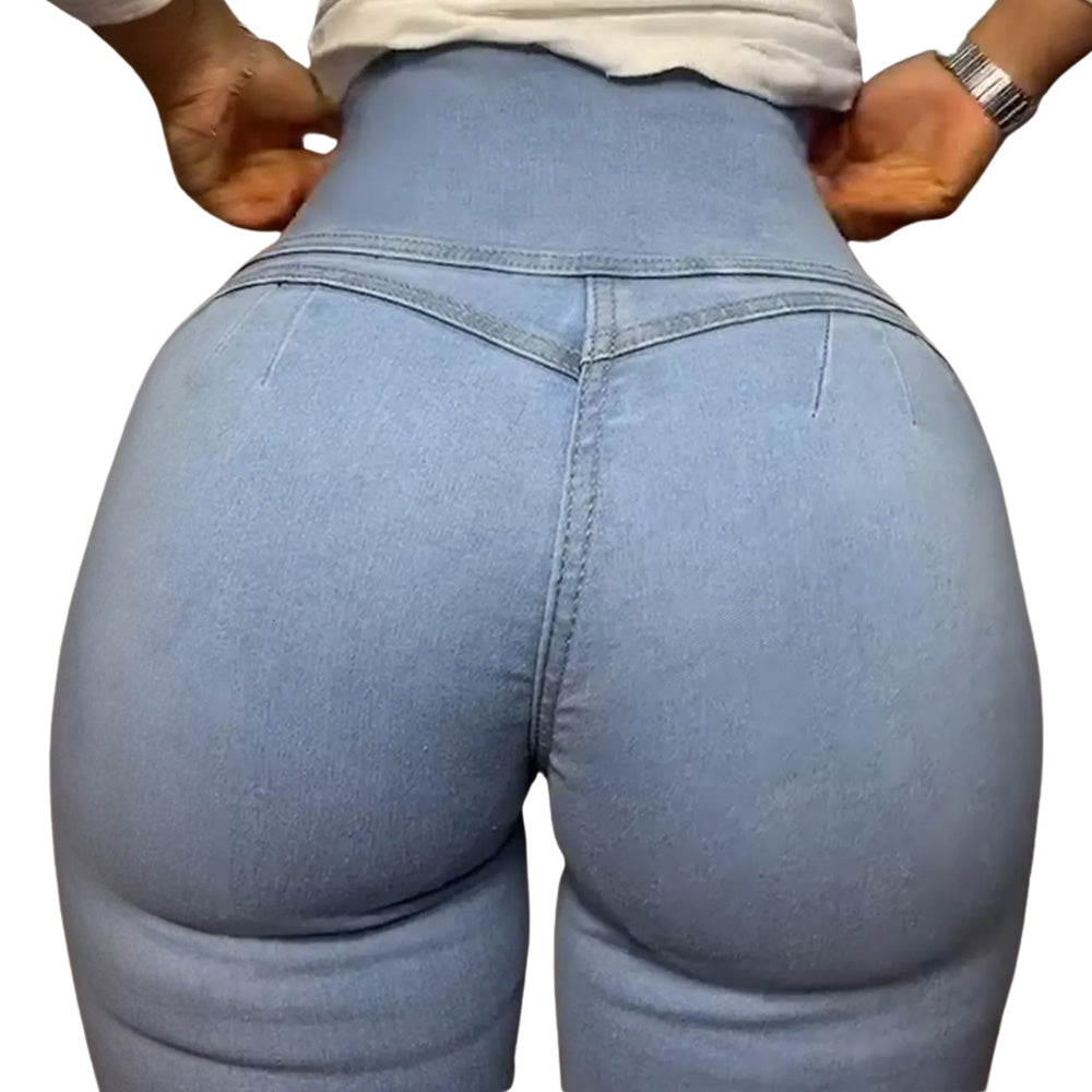 Dam Jeans Hög Midja Stretch Slim Fit-1