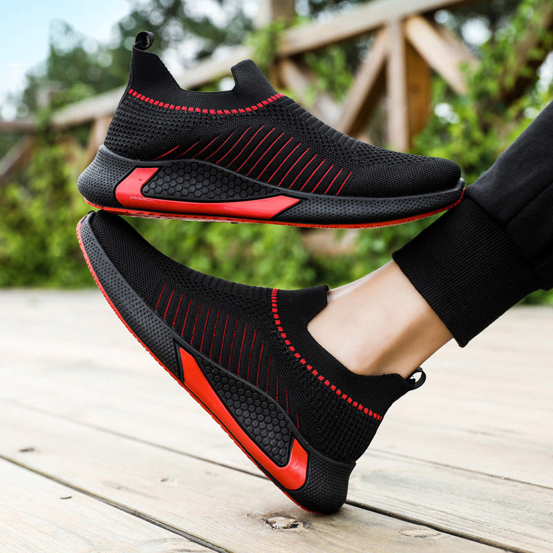 Variant image for Herrens Sportiga Sneakers Slip-On Stickat Övre Material-12