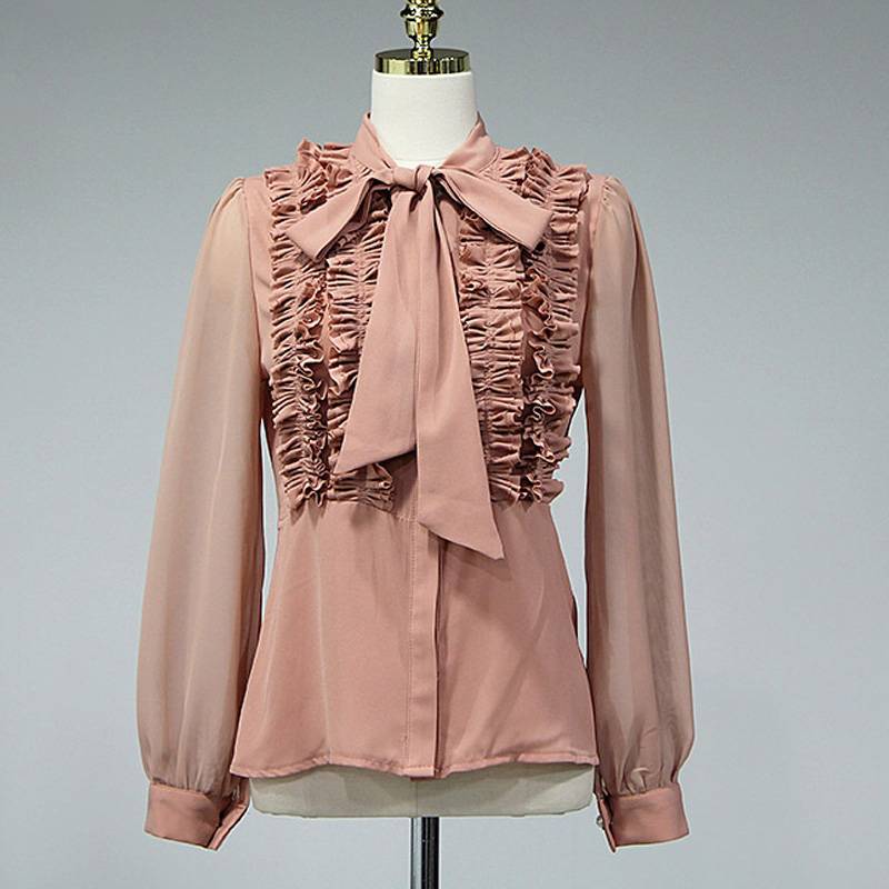 Dam Rockuppsättning Draperad Acetat med Spetsig Kjol-5