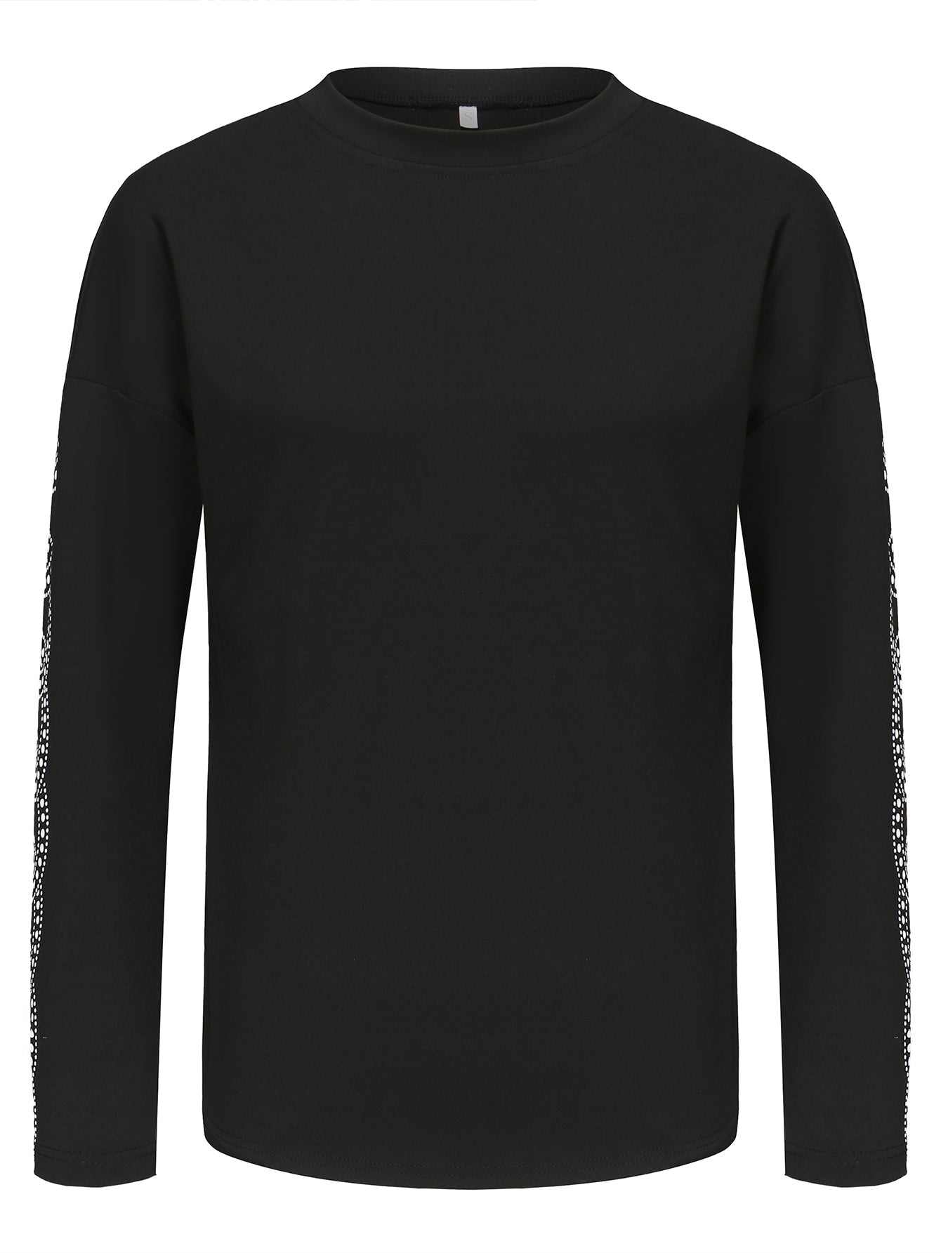 Tvådelat Set Dam Långärmad Top och Byxor i Polyester med Färgblockade Ärmar 4