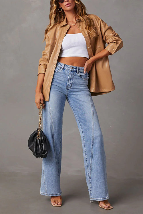 Dam Raka Ben Jeans Splice Bomull Polyester-4
