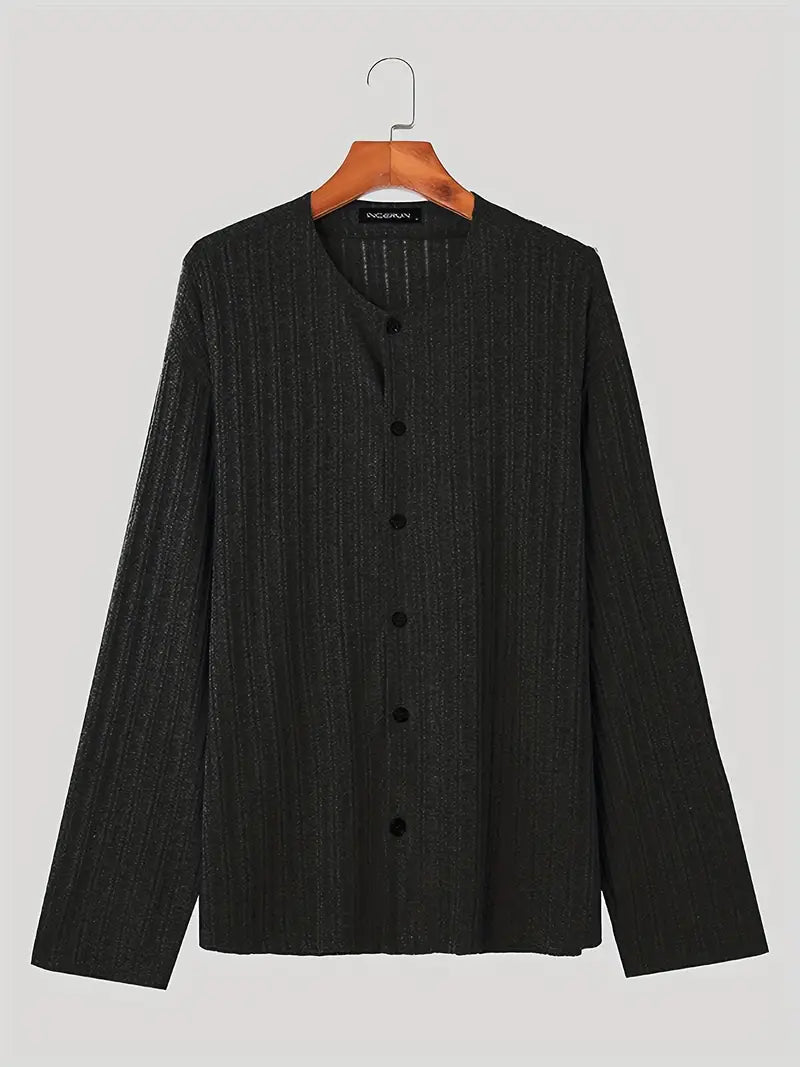 Herrskjorta Modern Design Randig Polyester Viskos 5