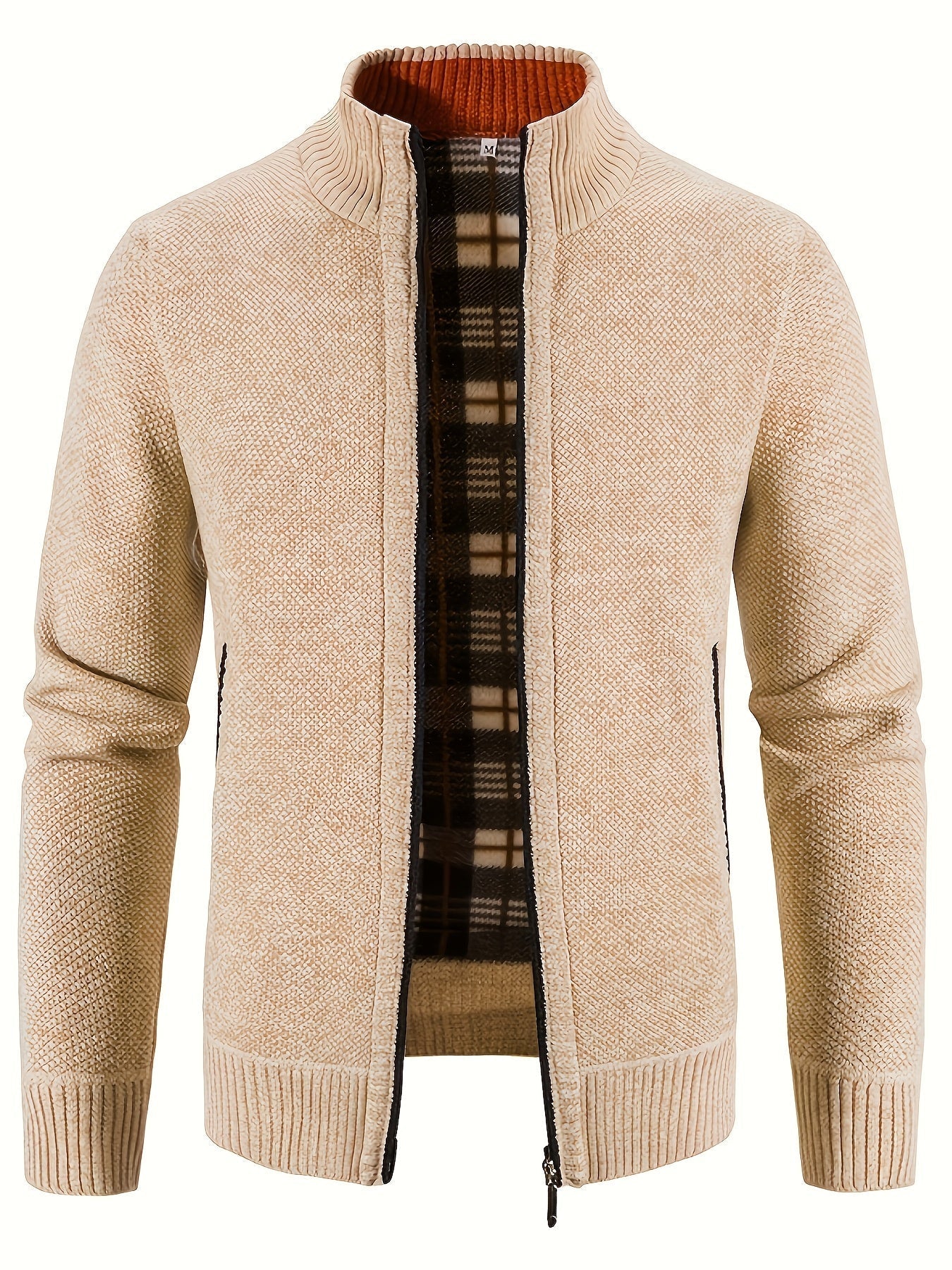 Variant image for Herrjacka Vinter Zip-Jacka Hög Krage Stickad Design-6